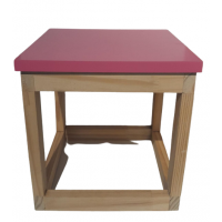 Cubo de Madeira Rosa Chiclete  Cubo de Madeira Rosa Chiclete